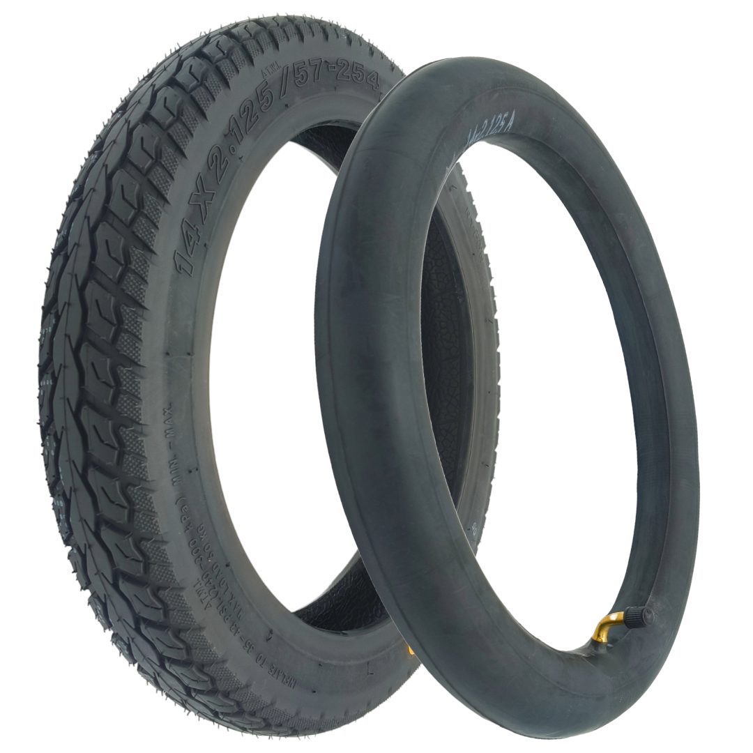 Fiido D3 Pro Reifen Set 14x2.125 / 57-254 mit Schlauch 14x2.125 45/90° – Bild 1