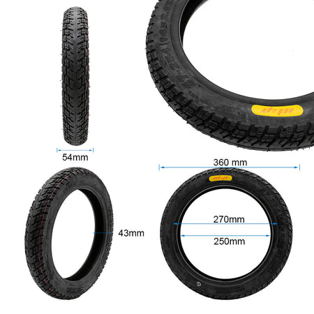 Ewheel Fahrradreifen 14x2.125 Zoll (57-254) Tubeless Offroad + Ventil – Bild 2