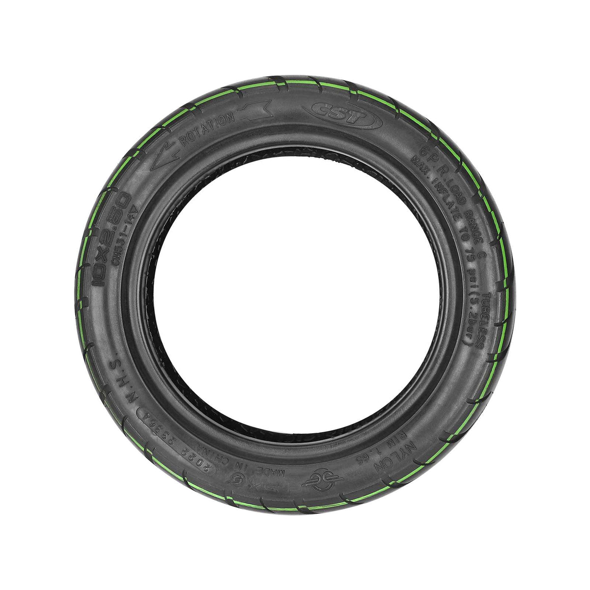 CST Tubeless Reifen 10x2.50-6 + Ventil, 6 Zoll Felge 150 mm, NICHT 6,5 Zoll – Bild 4