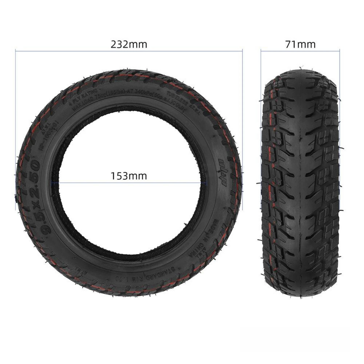 Niu KQi3 Reifen 9,5x2,5 Tubeless für Niu KQi3 Sport KQi3 Pro KQi3 Max Neu Ulip – Bild 9
