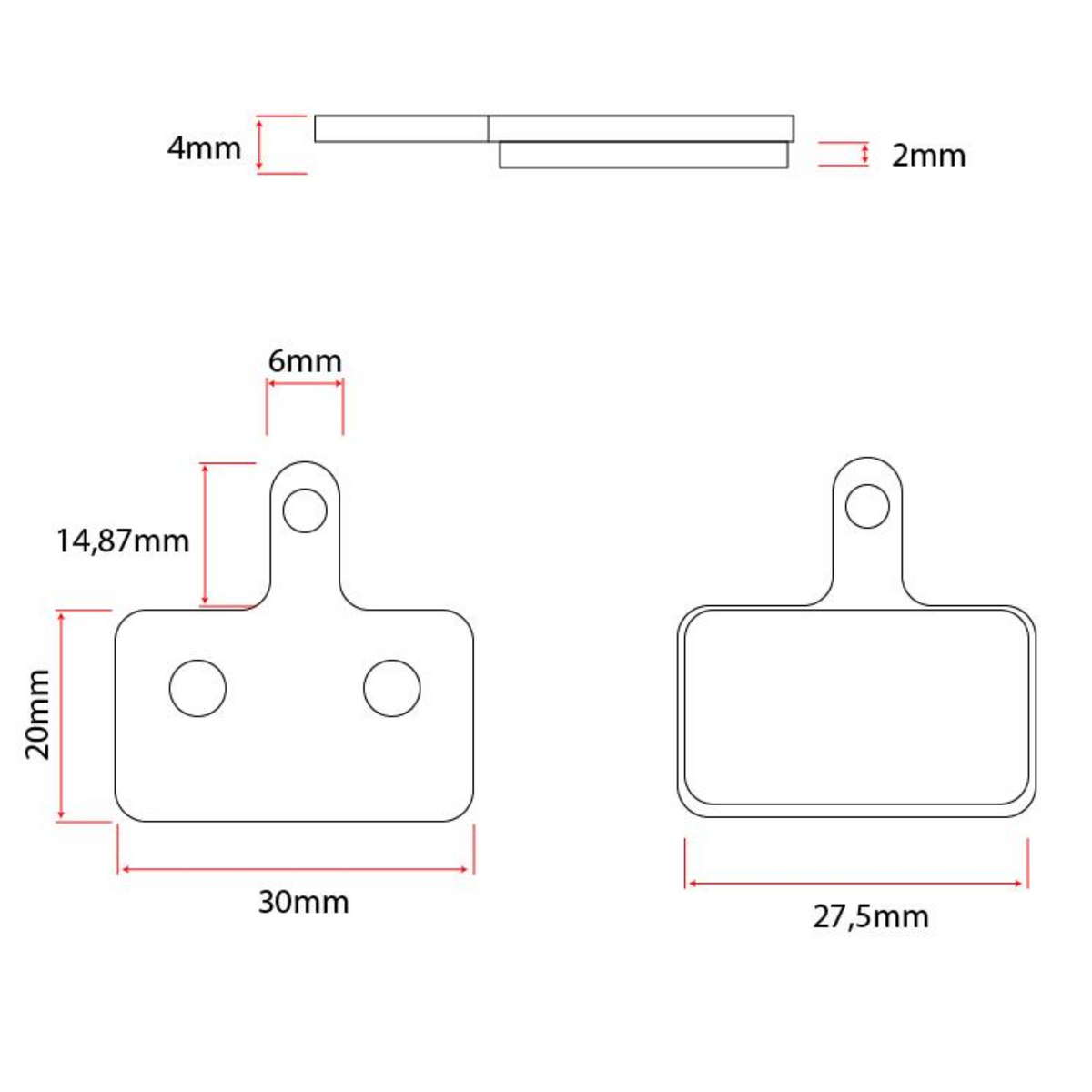 Trittbrett Paul 2023 Bremsbelg Zoom Hydraulisch 2 Paar Set Resin OEM Ersatz – Bild 6