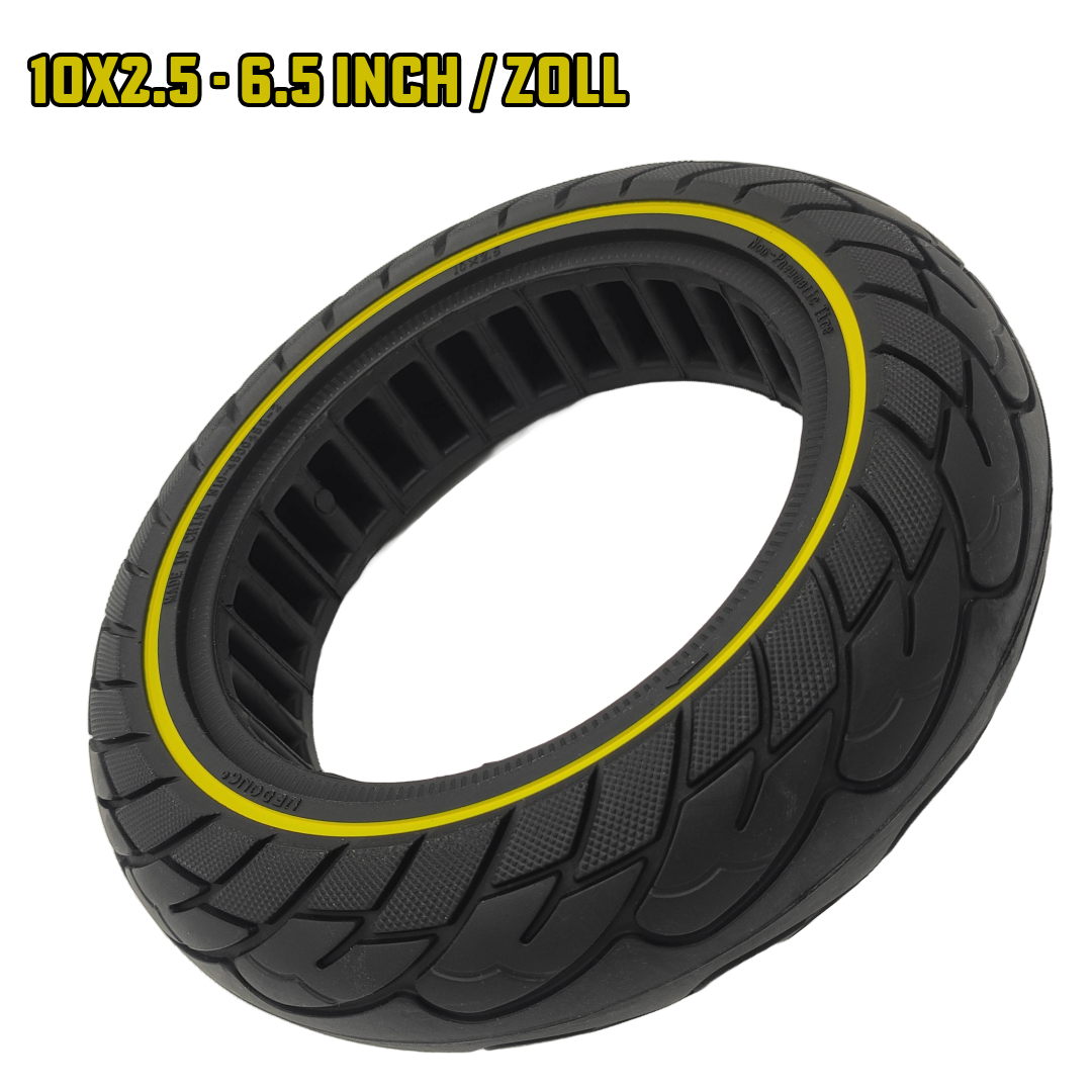 Ninebot Max G30 Vollgummi Reifen 10x2.5-6.5 Schwarz Gelb 2er Set Aftermarket – Bild 4