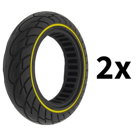 Ninebot Max G30 Vollgummi Reifen 10x2.5-6.5 Schwarz Gelb 2er Set Aftermarket – Bild 2
