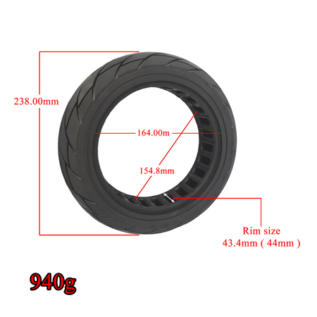 Ninebot Segway F65 Vollgummi Reifen 10x2.125 Zoll (44mm) Schwarz Soft – Bild 3