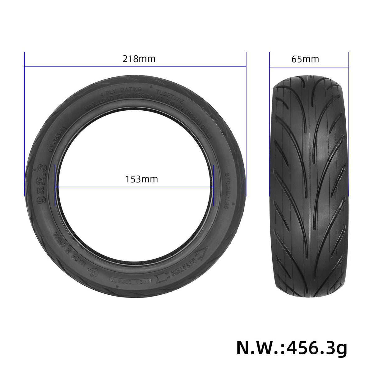 Reifen 9x2.3-6.1 Zoll für Niu KQi1 Pro Originalteil