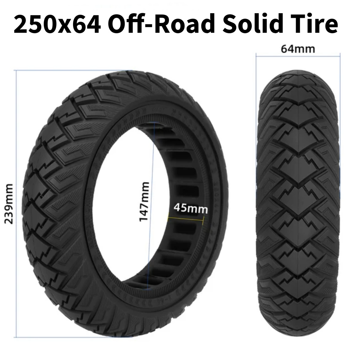 Vollgummi Reifen 250x64 für Navee ST3 ST3 Pro Aftermarket