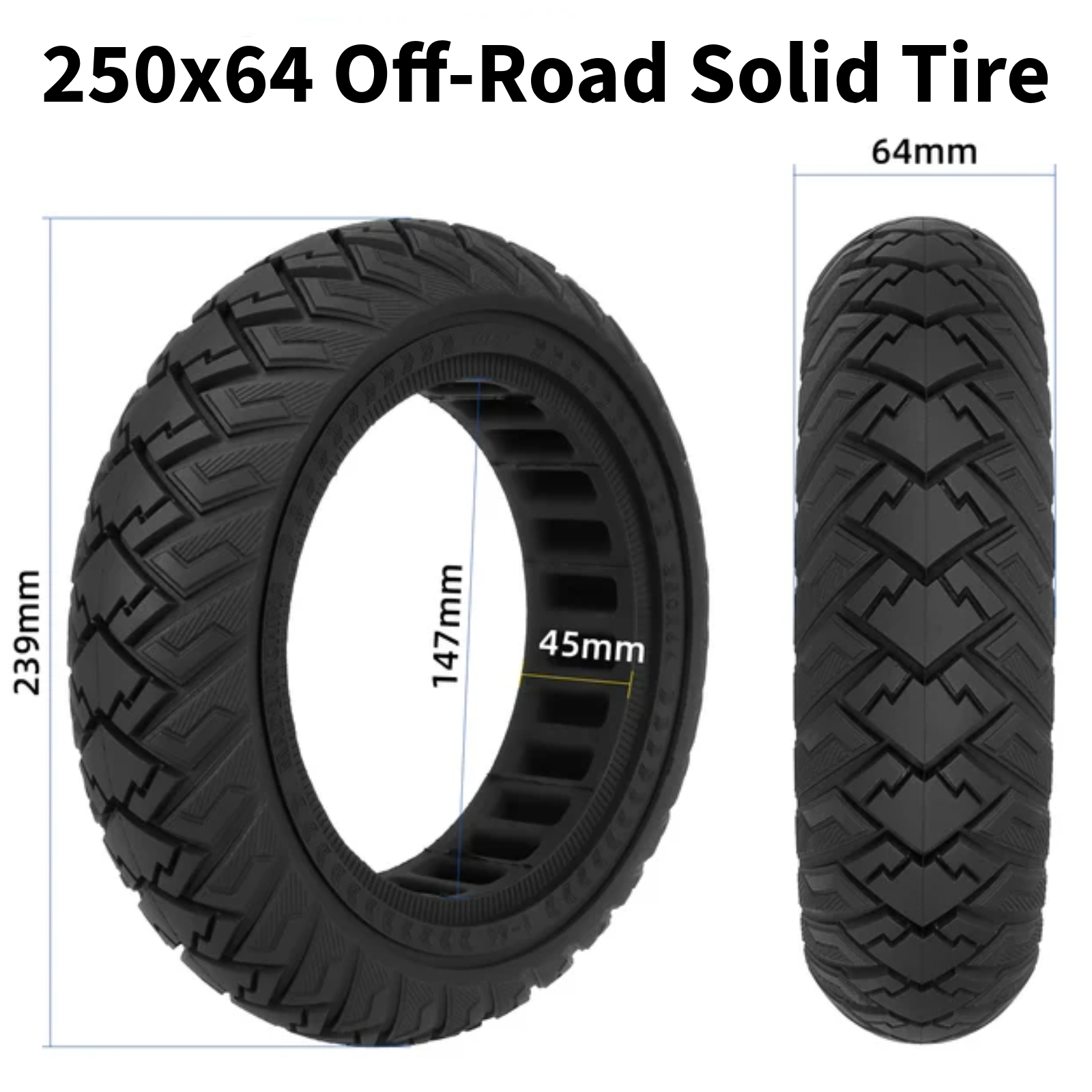 Vollgummi Reifen 250x64 für Navee ST3 ST3 Pro Aftermarket