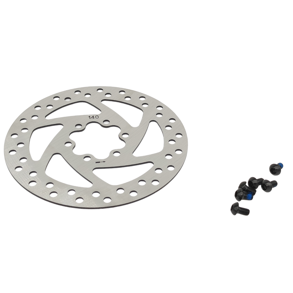 Brake disc 140mm round 6 holes with screws