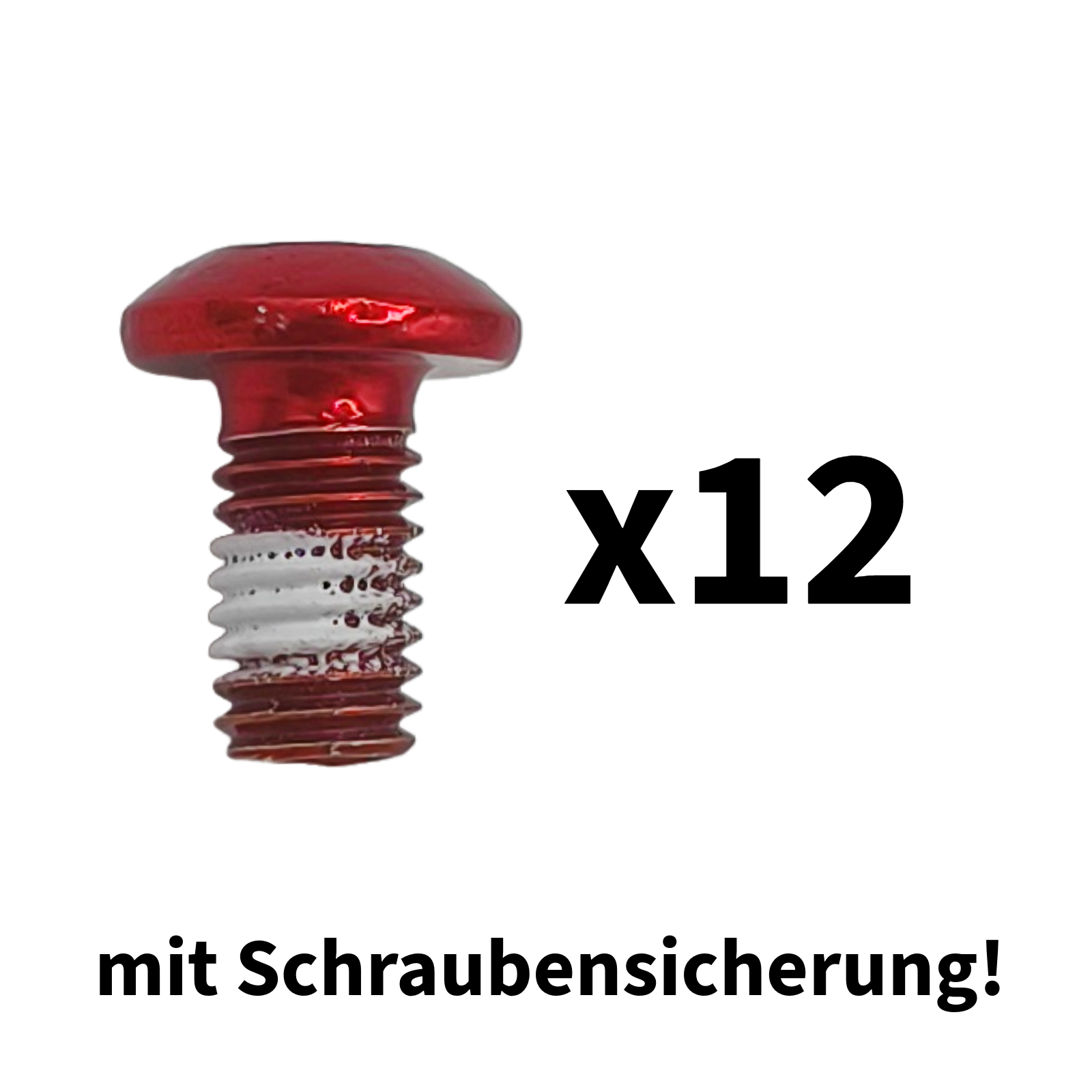 Torx Schrauben rot eloxiert mit Schraubensicherung für Bremsscheibe 12 Stück Aftermarket