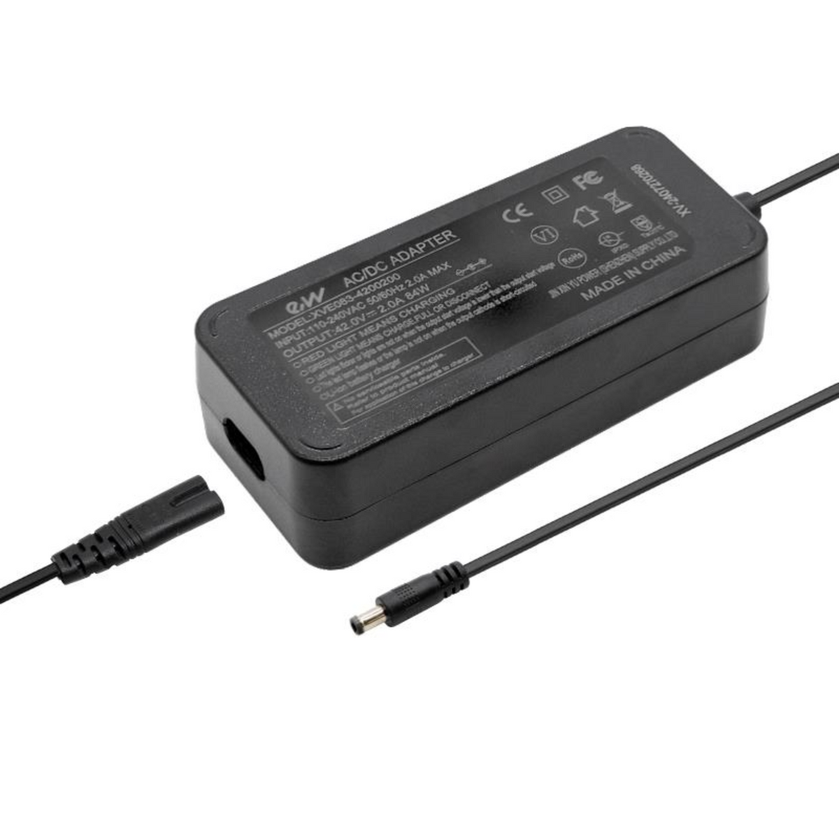 Trekstor EG31108 EG3168 Premium Ladegerät Netzteil DC 5,5x2,5 mm 42V 2A für 36V Akku