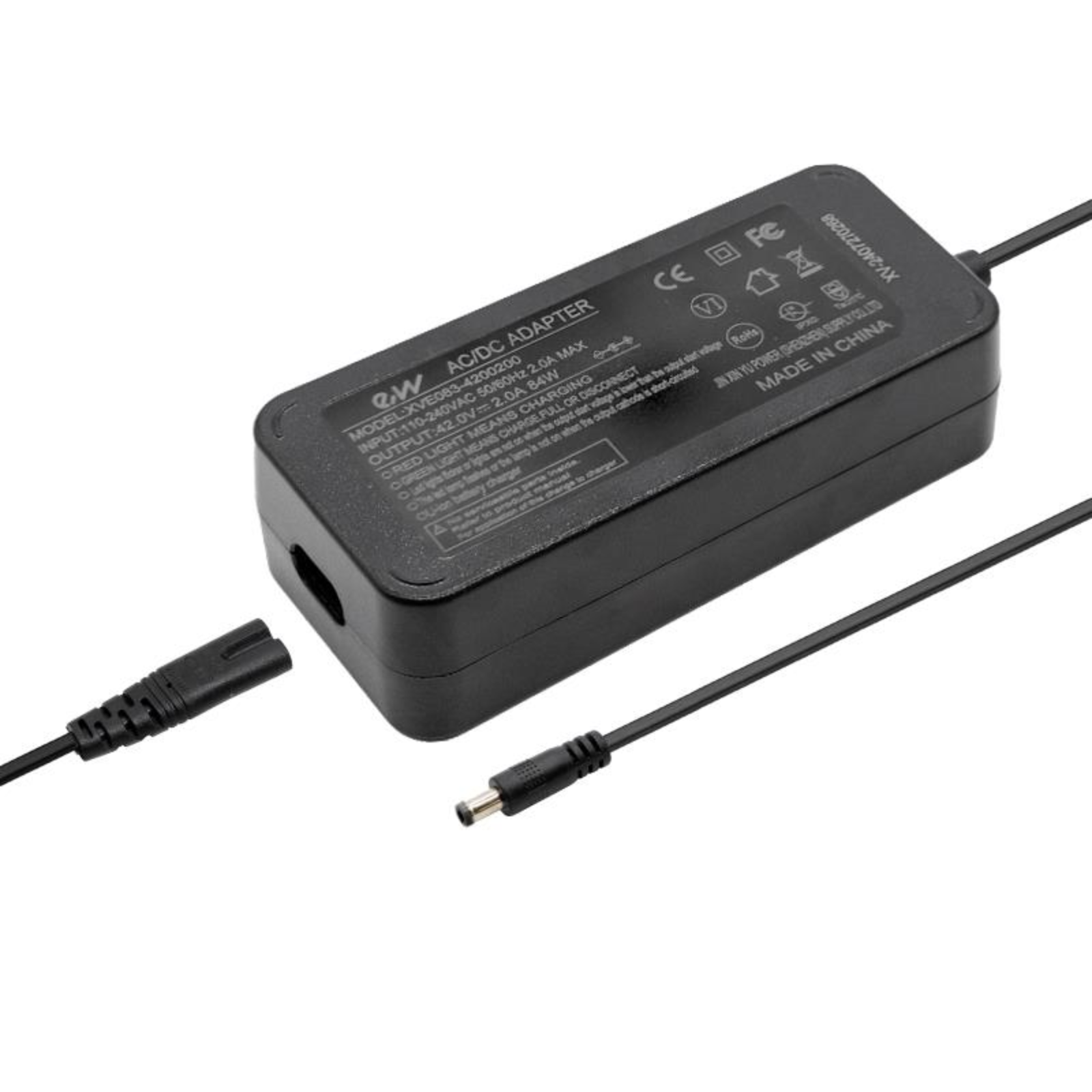Trekstor EG31108 EG3168 Premium Ladegerät Netzteil DC 5,5x2,5 mm 42V 2A für 36V Akku