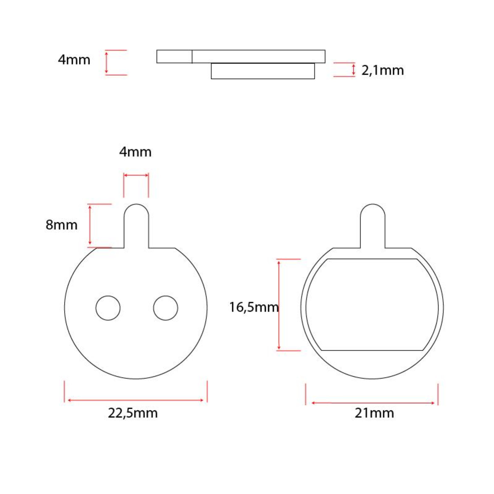 Bremsbelag Semi Metall für Hitway BK18 1 Paar Aftermarket
