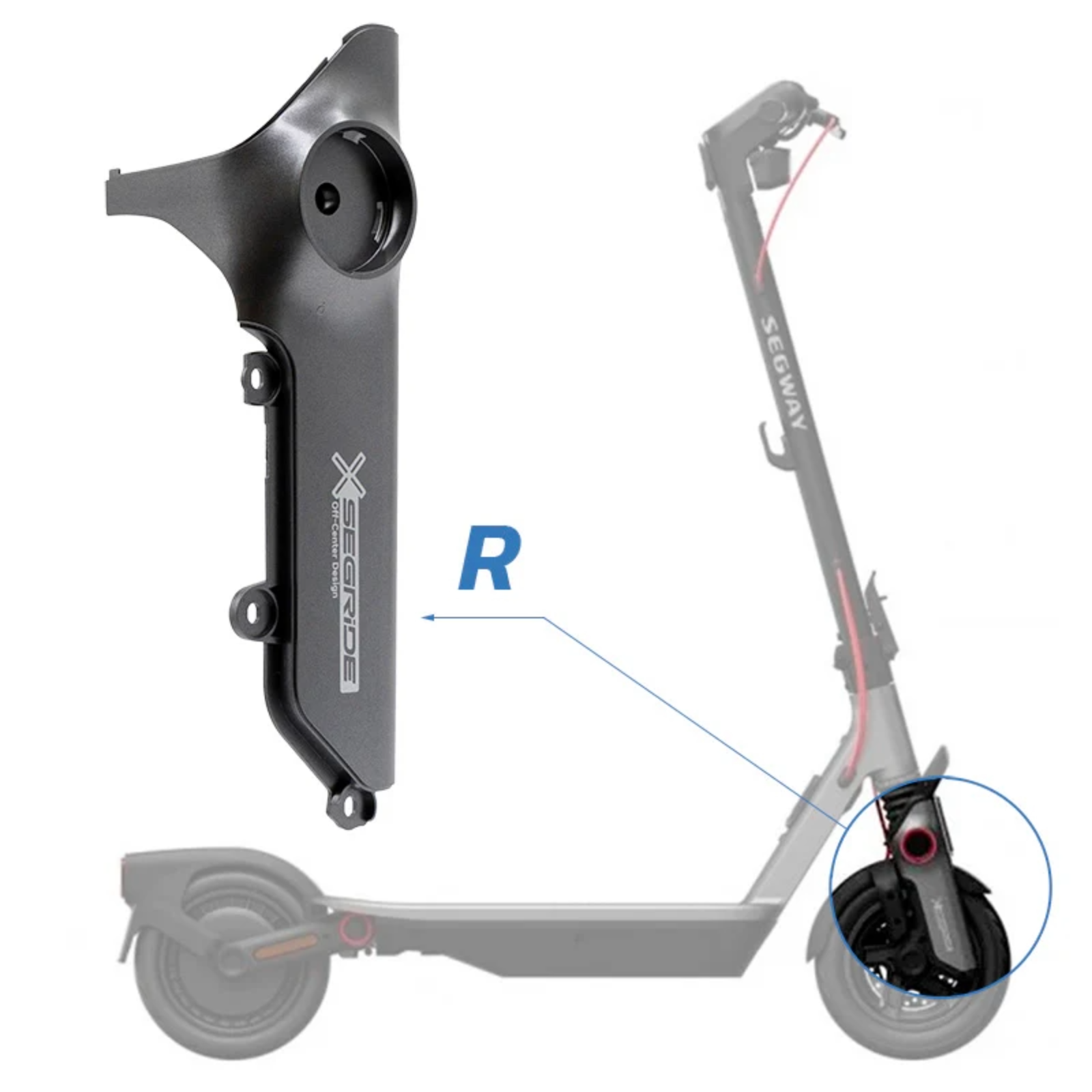 Vorderradabdeckung rechts für Segway Ninebot F3 Originalteil