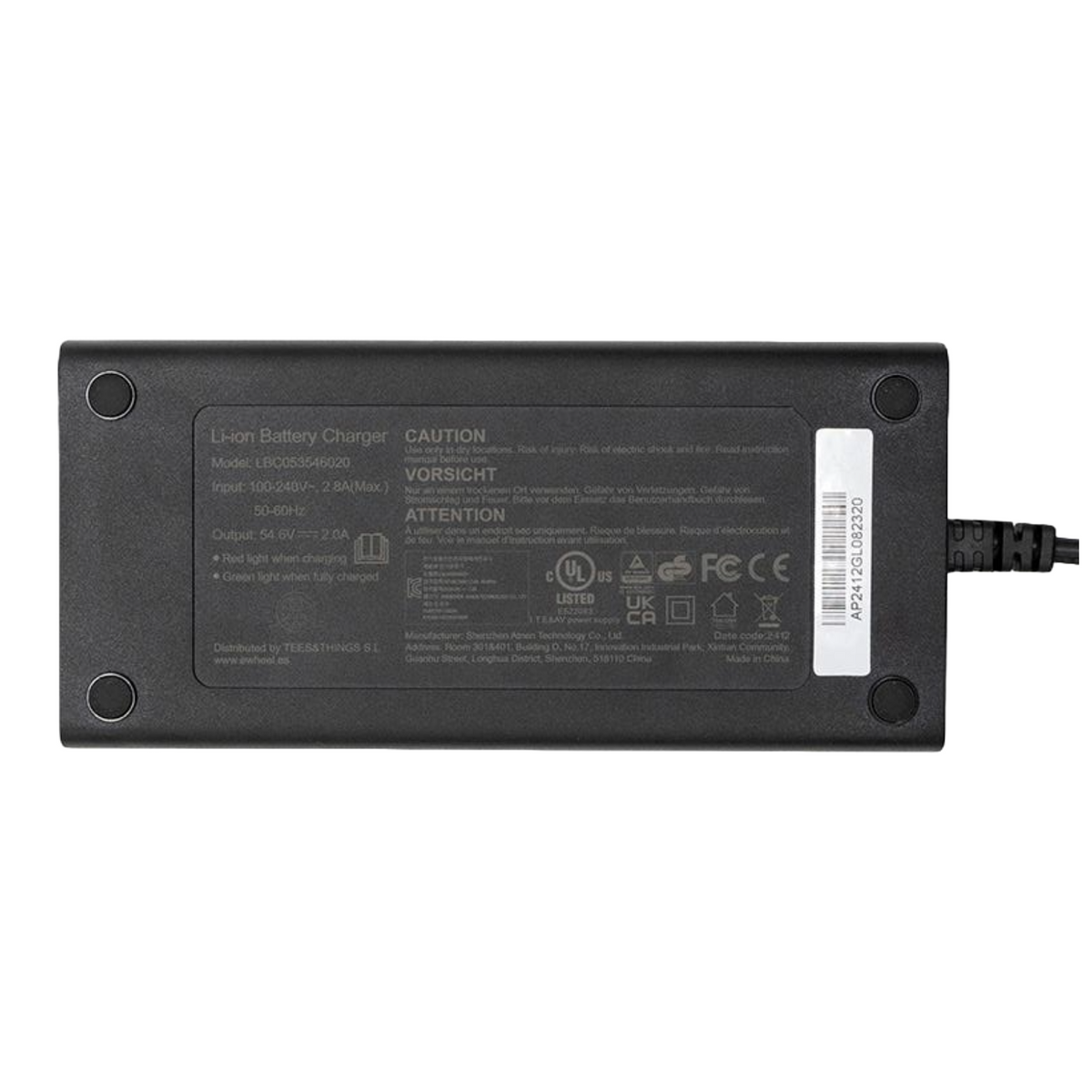 Premium Ladegerät 48V (Ausgang 54,6V) 2A Anschluss Julet 3105 Ewheel