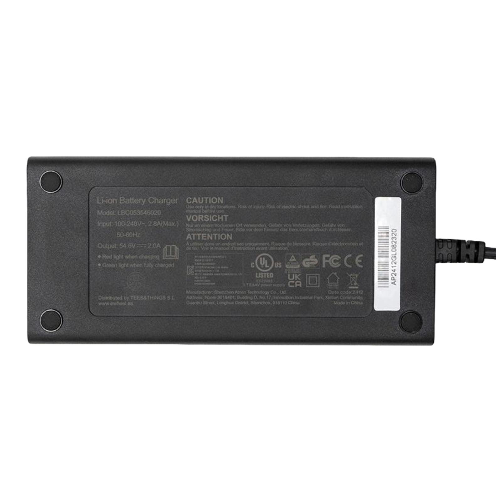 Premium Ladegerät 48V (Ausgang 54,6V) 2A Anschluss Julet 3105 Ewheel