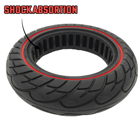 Vollgummi Reifen 10x2.5-6.5 rot für Xiaomi Electric Scooter 5 Aftermarket