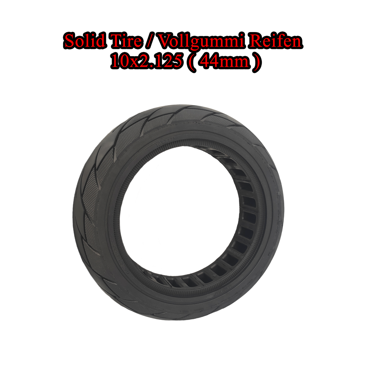 Navee N40 10x2.125 Vollgummi Reifen Schwarz 44mm Aftermarket Ersatz – Bild 2