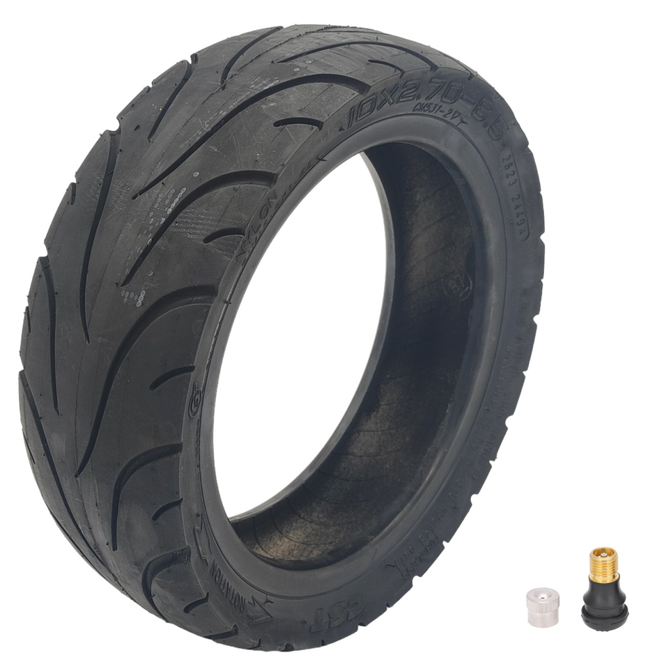 Yadea Elite Prime X1 tire 10x2.7-6.5 tubeless without gel layer with valve CST