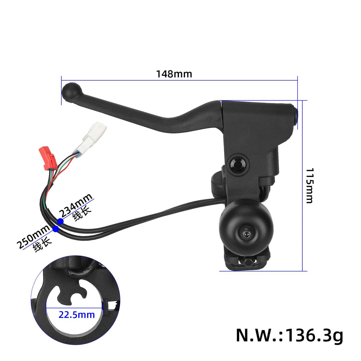 Bremshebel mit Klingel für Xiaomi Elite E Scooter Originalteil