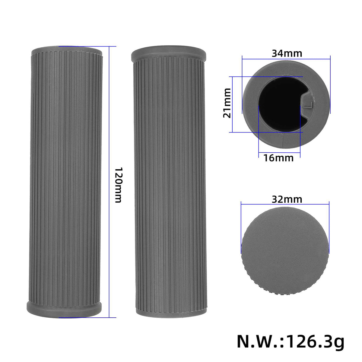 Lenkergriffe grau für Xiaomi 4 Lite Gen2 1 Paar Originalteil