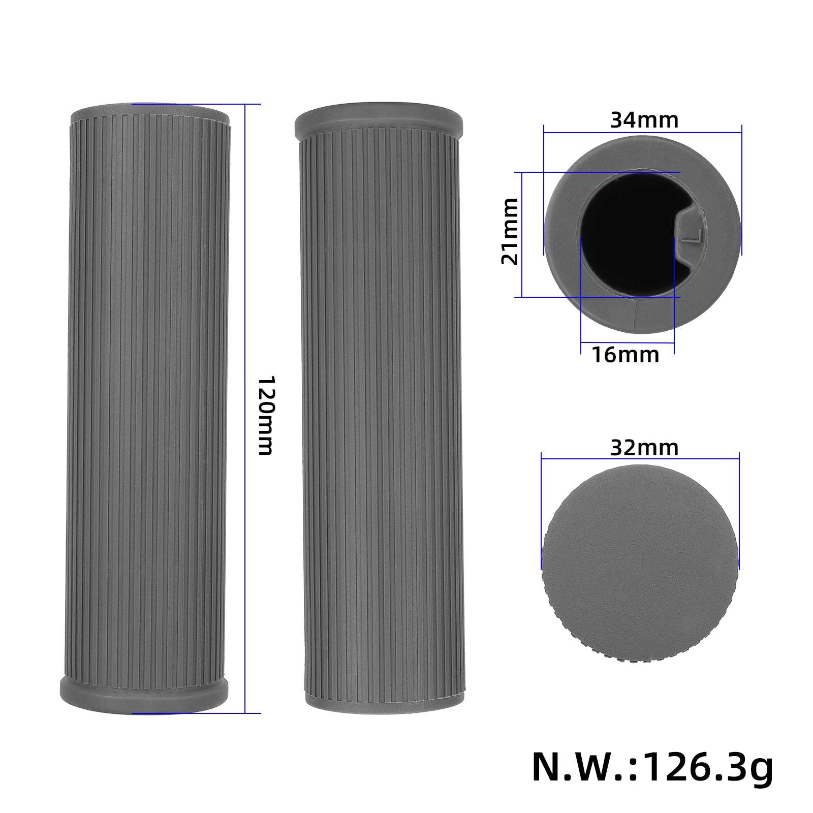 Lenkergriffe grau für Xiaomi 4 Lite Gen2 1 Paar Originalteil