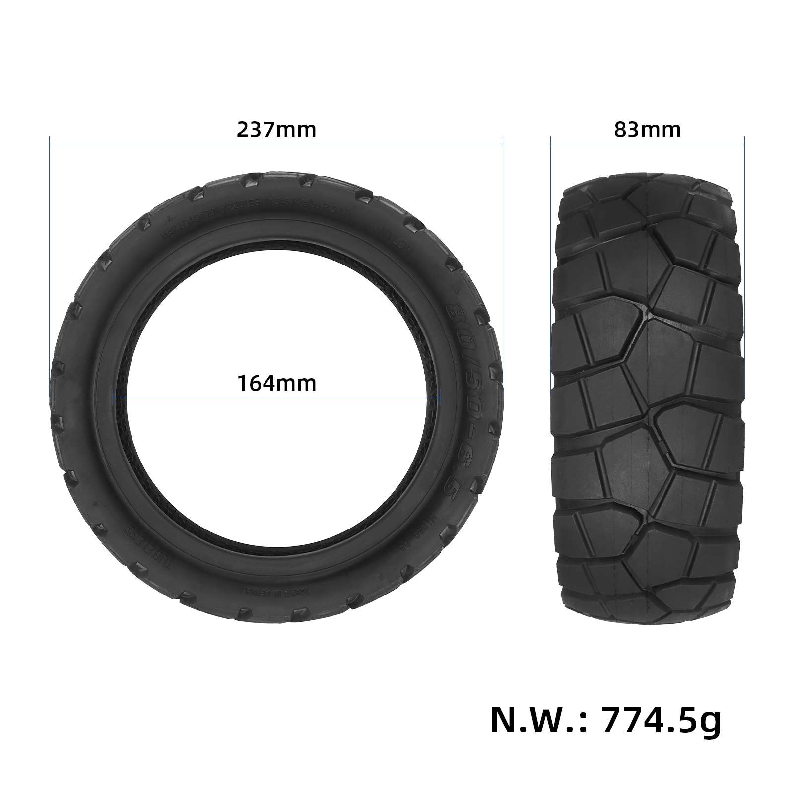 Tubeless Reifen 80/50-6.5 Offroad für Generic E-Scooter Originalteil