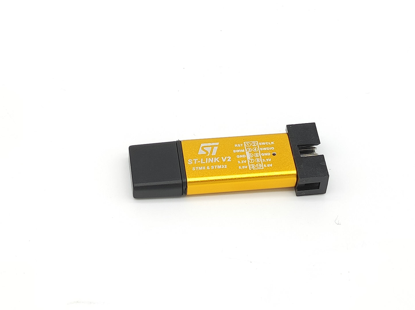Conjunto ST-Link V2 STM8 STM32 com barra de pinos 2,54 mm