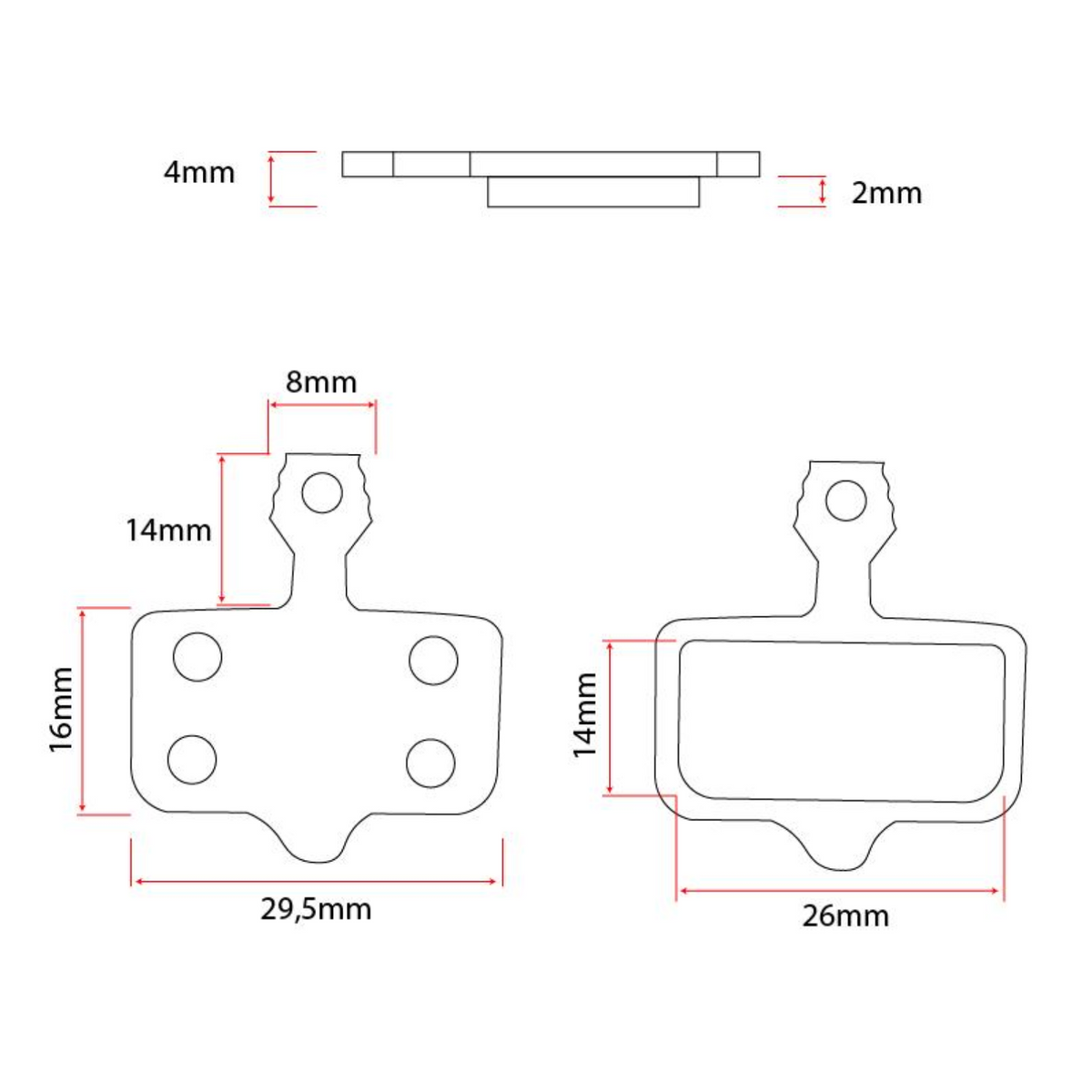 Bremsbelag Semi-Metall für Ausom L1 2er Set Aftermarket