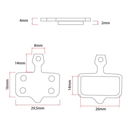 Bremsbelag Semi-Metall für Ausom L2 Max Ausom L2 Max Dual Motor 2er Set Aftermarket