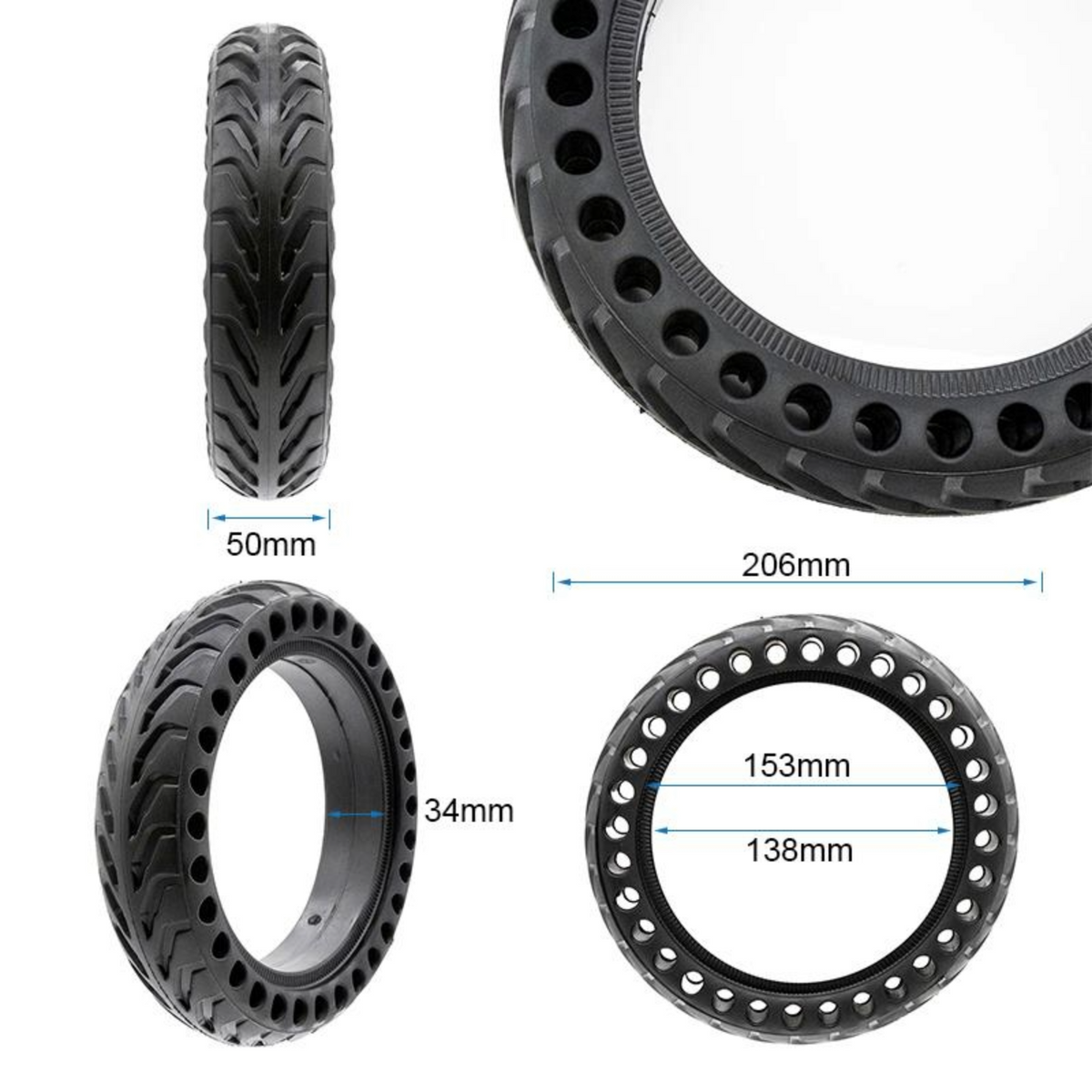 Vollgummireifen Nedong Honeycomb Design 8.5x2 (50-156) Zoll Schwarz