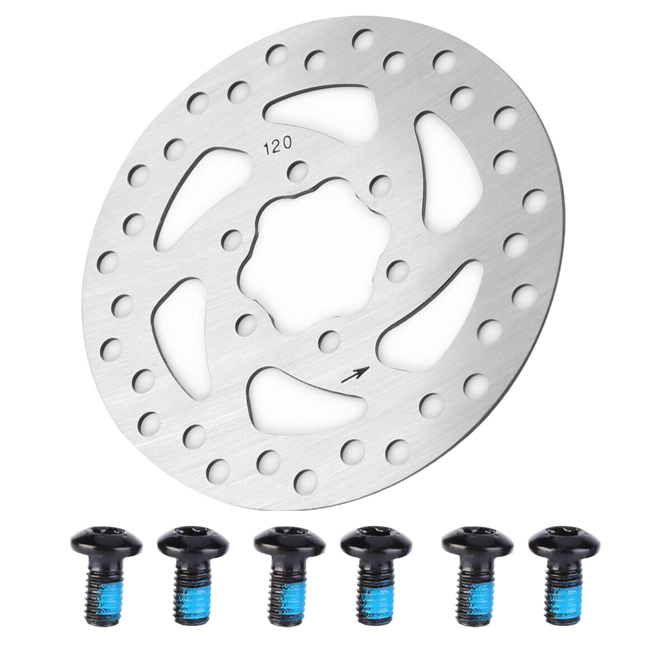 Disco de freno 120mm 6 agujeros con tornillos para e-scooter bike