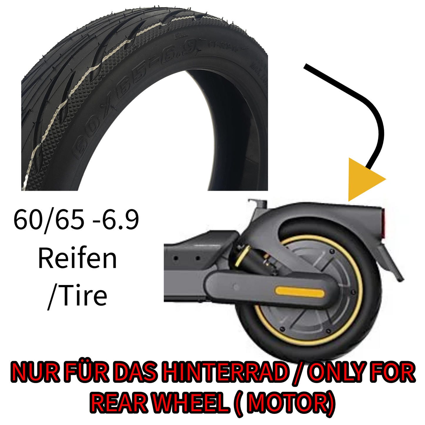 Yuanxing 60/65-6.9 slangeløst dæk med gellag