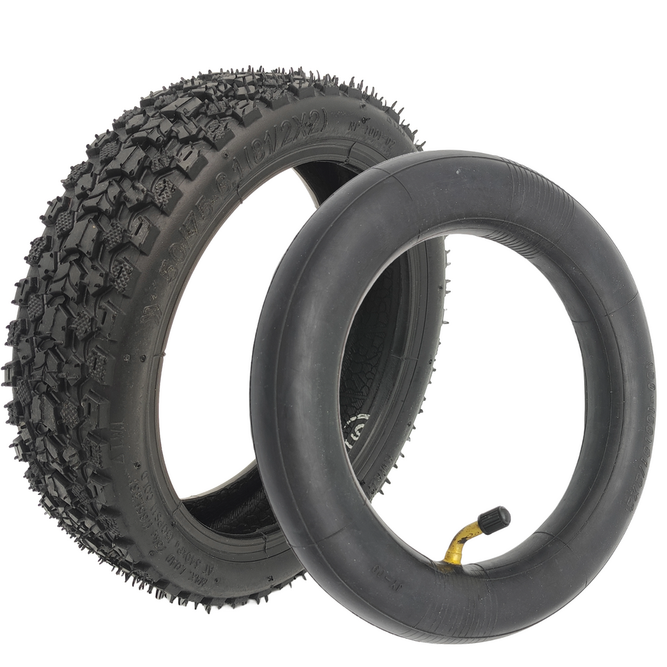 8.5x2 off-road tire with angled tube for e-scooters