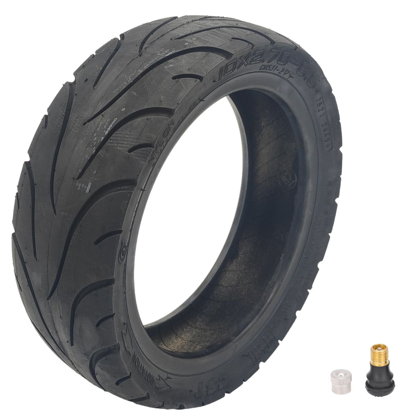 CST tire 10x2.7-6.5 tubeless without gel layer with valve