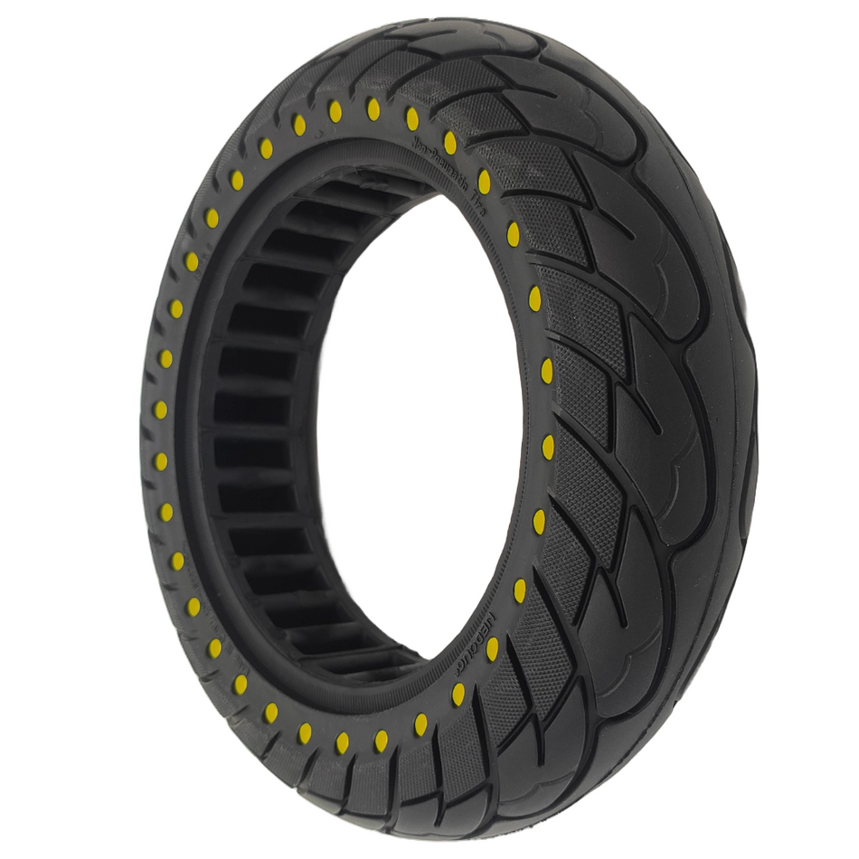 Solid rubber tire 10x2.5-6.5 points black yellow